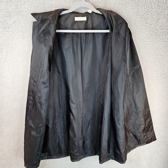 Kate Hill Women Jacket Sz 28W Black Silk Evening Glam Open Front Lightweight - Picture 12 of 12
